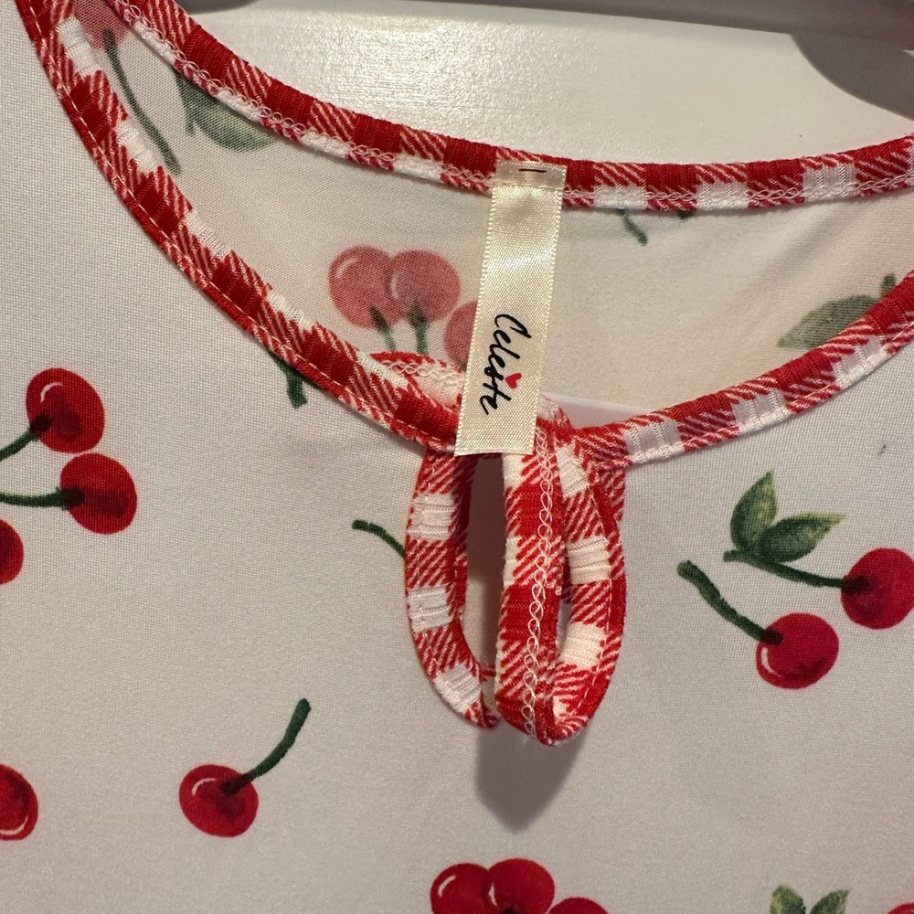 Celeste Red and White Cherry dress - Picture 2 of 4
